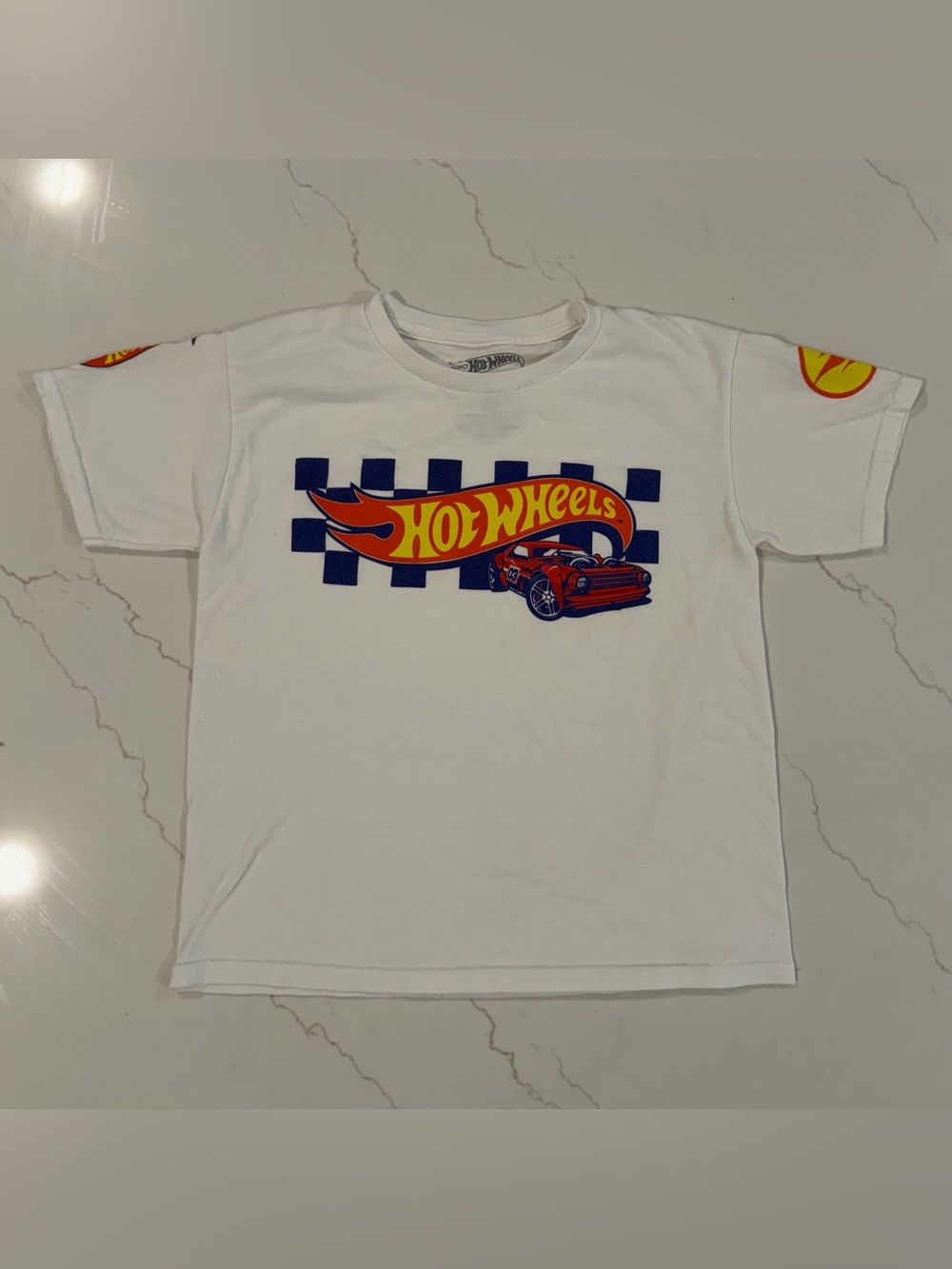 Hot Wheels White Short Sleeve Tee for Kids